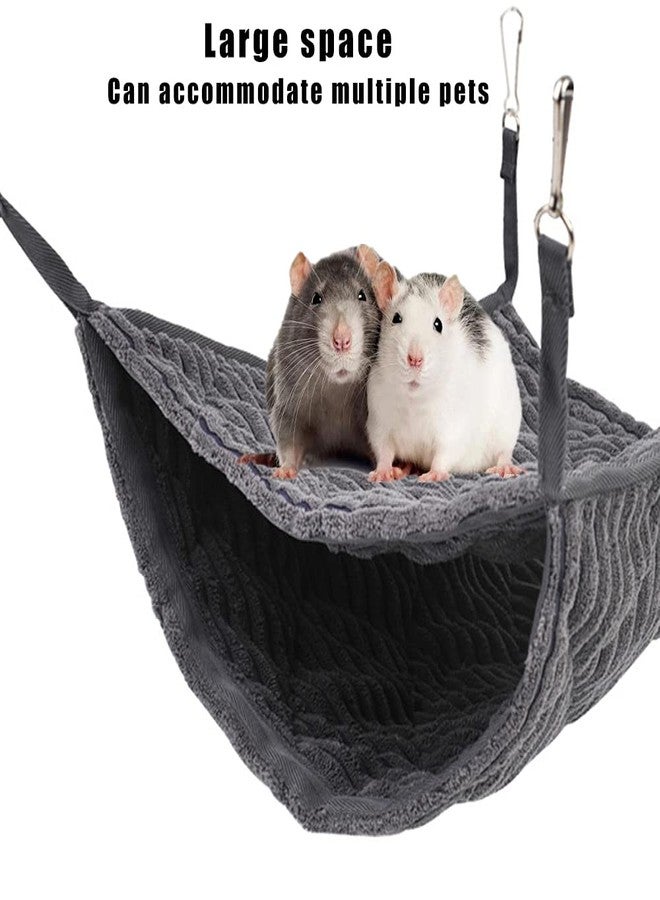 WOLEDOE Large Ferret Hammock, Hanging Tunnel Bed for Cage Fit Rats Chinchilla - Grey - Image 3